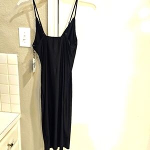 NWT IRIS Dress w Cowl Neck, adjustable straps. Black. LARGE